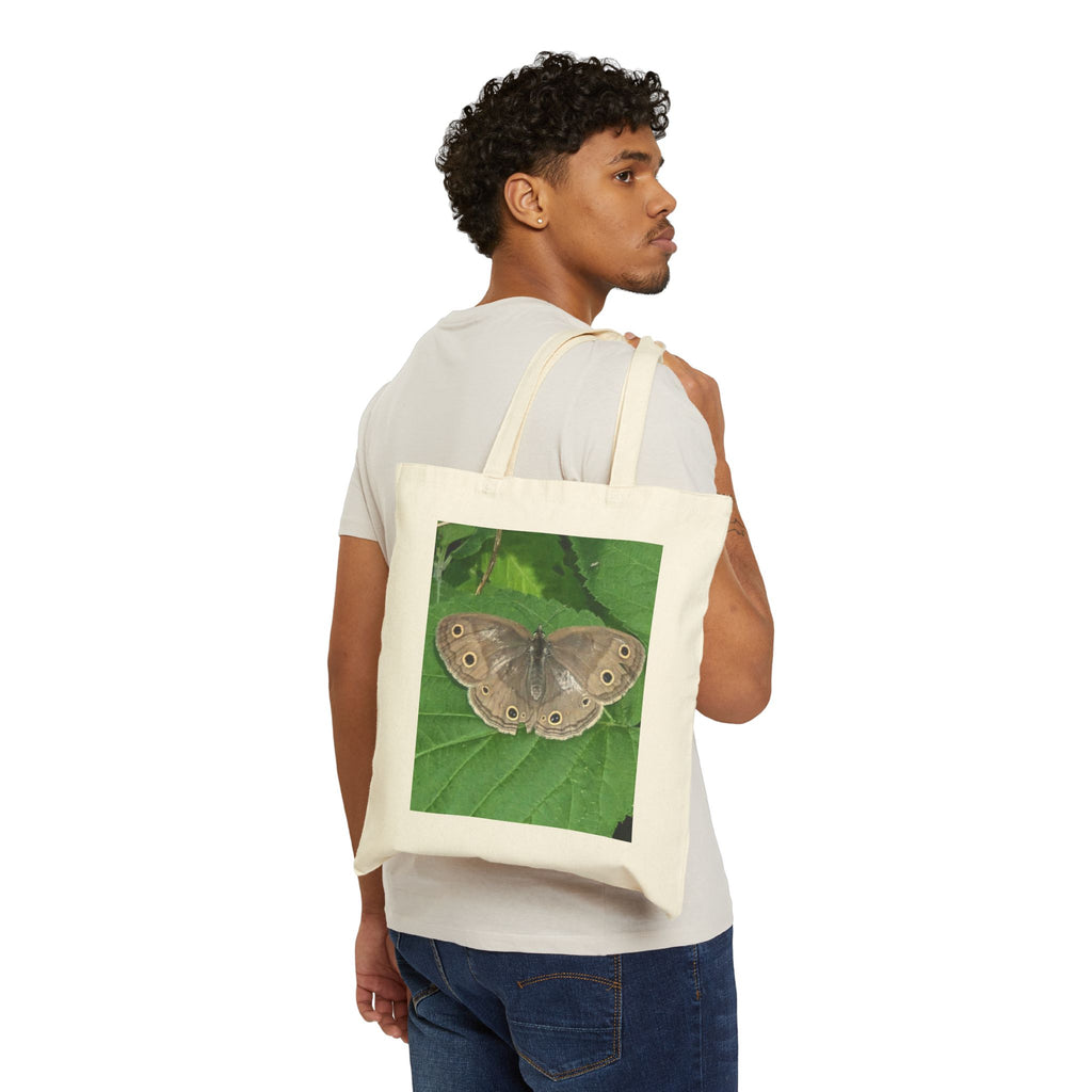 Canvas Tote Bag — Nature Photo Prints (Forest Lake & Brown Butterfly)