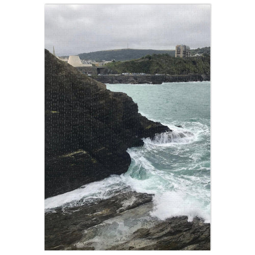 Coastal Cliff Jigsaw Puzzle with Tin – Ocean Waves Seascape Puzzle