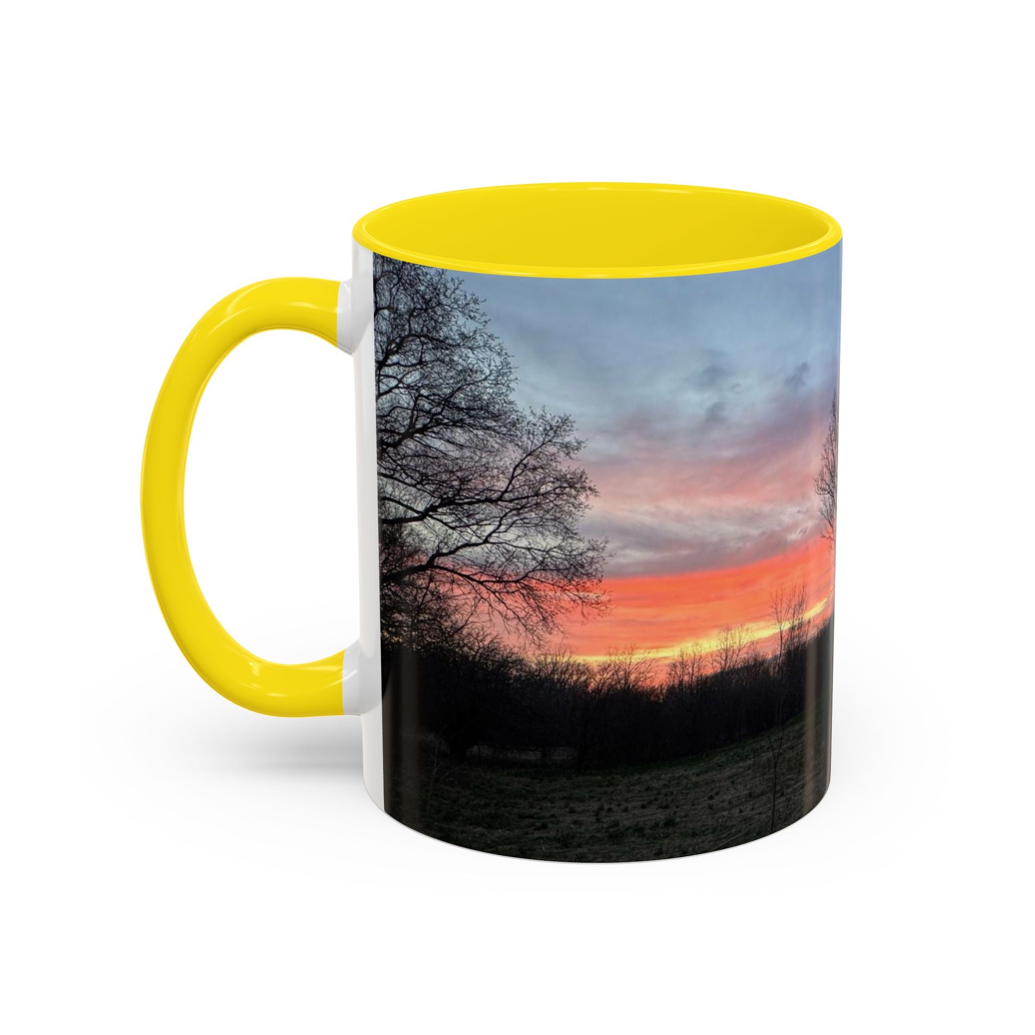 Sunset Silhouette In Derby, UK Coffee Mug — Scenic Tree Silhouette at Dusk (11/15oz)