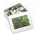 Leaf Canopy Hiding Bird Jigsaw Puzzle — Nature Puzzle with Tin