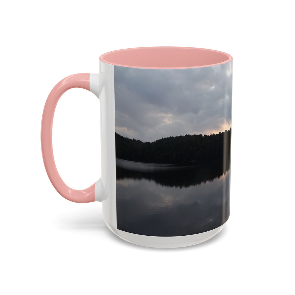 Lake Sunset Accent Coffee Mug — Scenic Reflection Photography 11/15oz