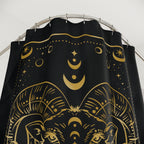 Aries Zodiac Shower Curtain — Gold Ram Astrology Bathroom Decor