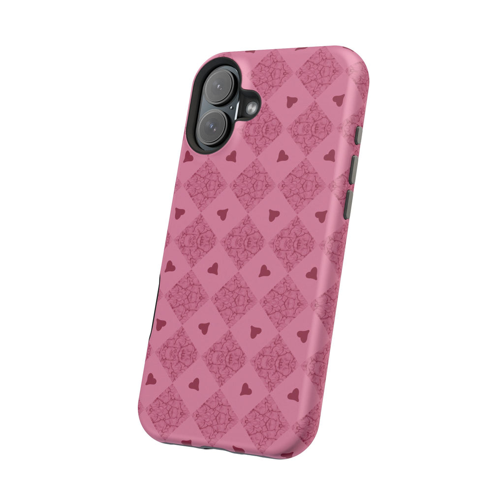 Pink Vintage Hearts Magnetic Impact-Resistant Phone Case