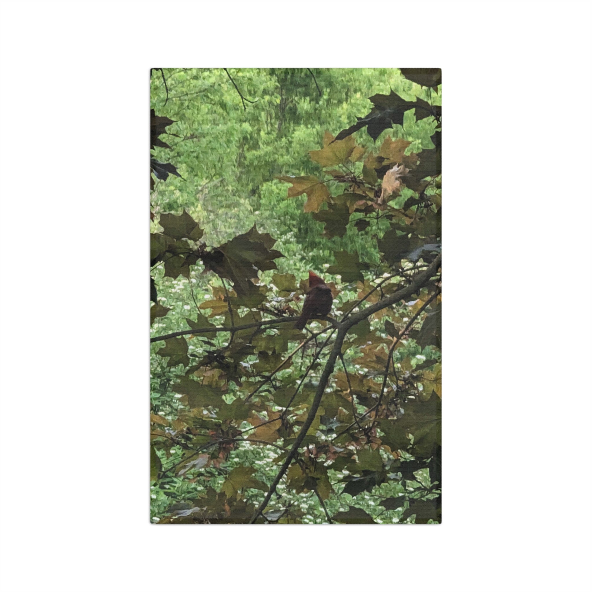 Forest Canopy Microfiber Tea Towel — Green Leaf Nature Print