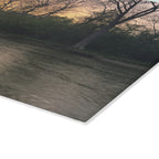 Glass Cutting Board - Tranquil River Sunset Landscape Decorative Cutting Board