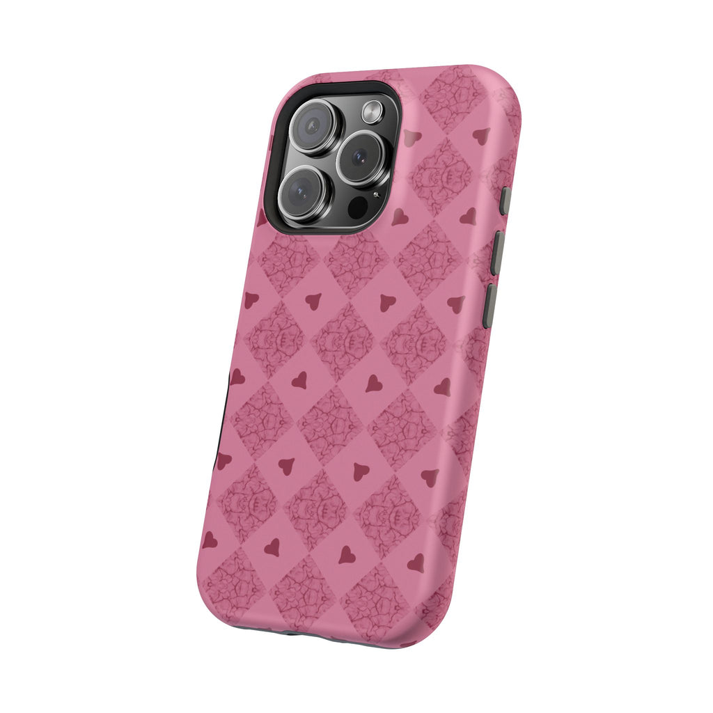 Pink Vintage Hearts Magnetic Impact-Resistant Phone Case