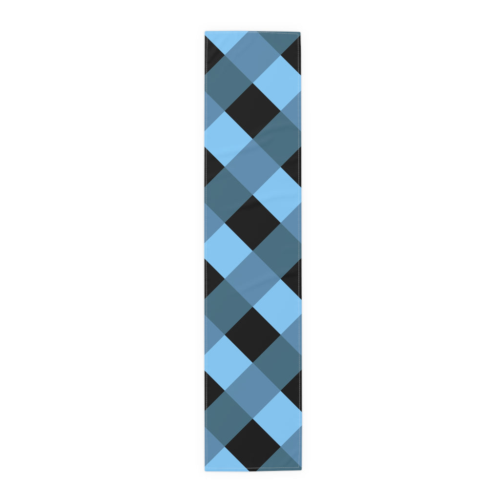 Blue Buffalo Plaid Table Runner – Cotton/Poly Dining Decor