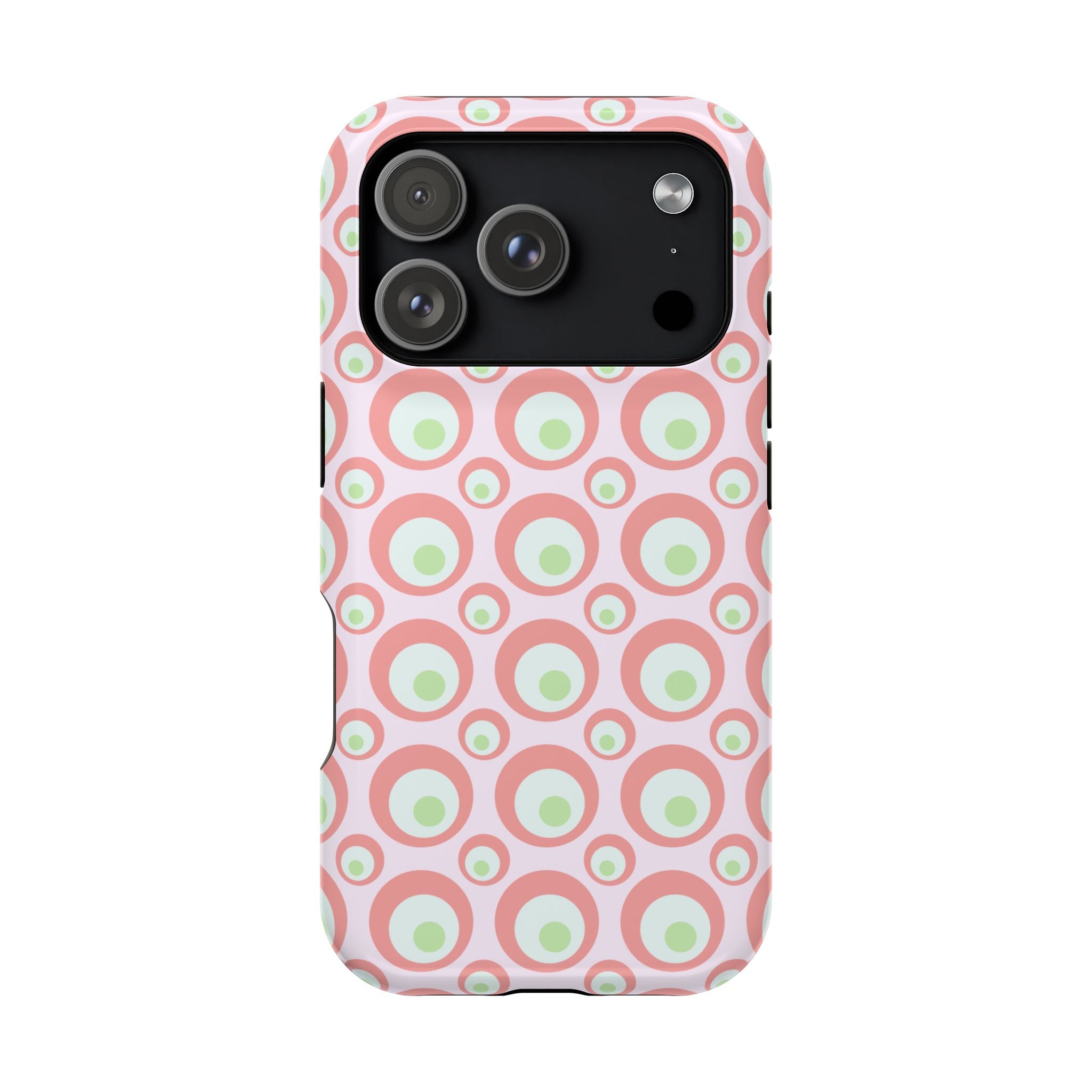 Pink Retro Circles Magnetic Impact-Resistant Phone Case