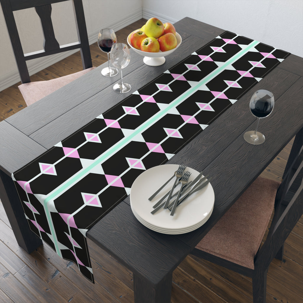 Geometric Pastel Diamond Table Runner