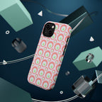 Pink Retro Circles Magnetic Impact-Resistant Phone Case