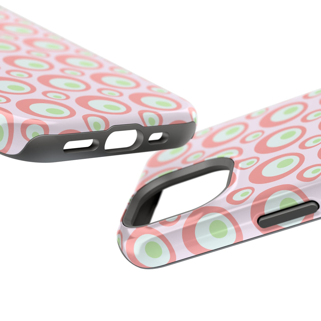 Pink Retro Circles Magnetic Impact-Resistant Phone Case