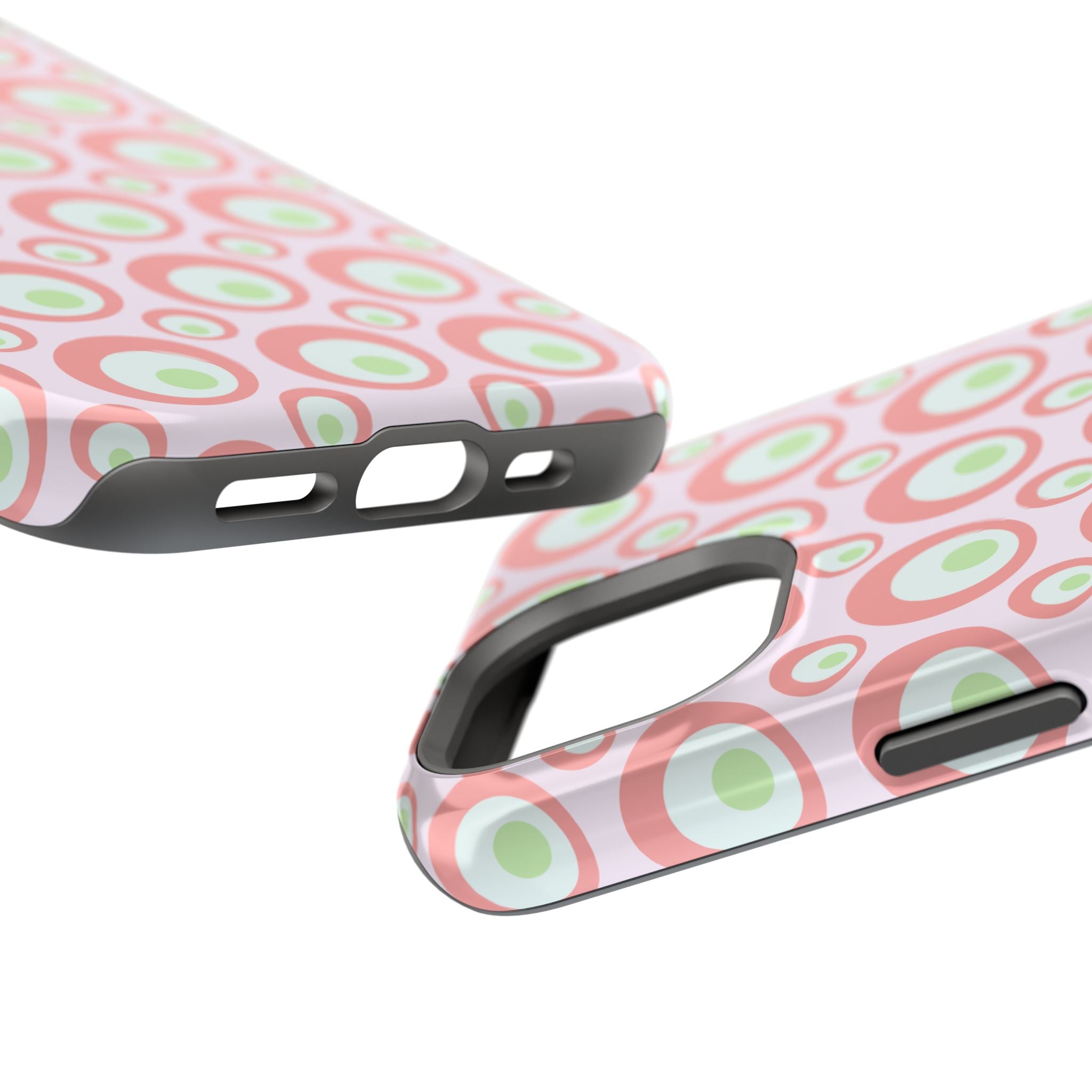 Pink Retro Circles Magnetic Impact-Resistant Phone Case