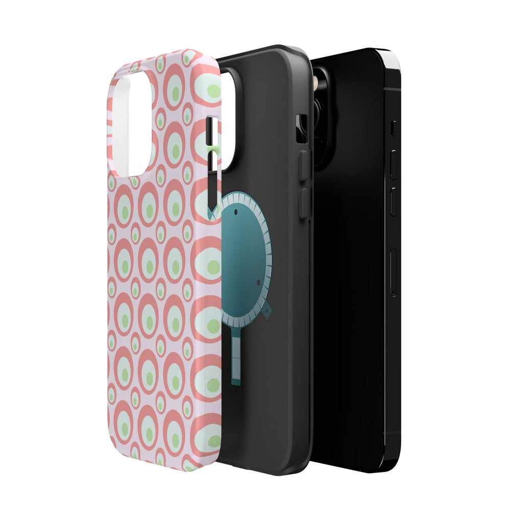 Pink Retro Circles Magnetic Impact-Resistant Phone Case