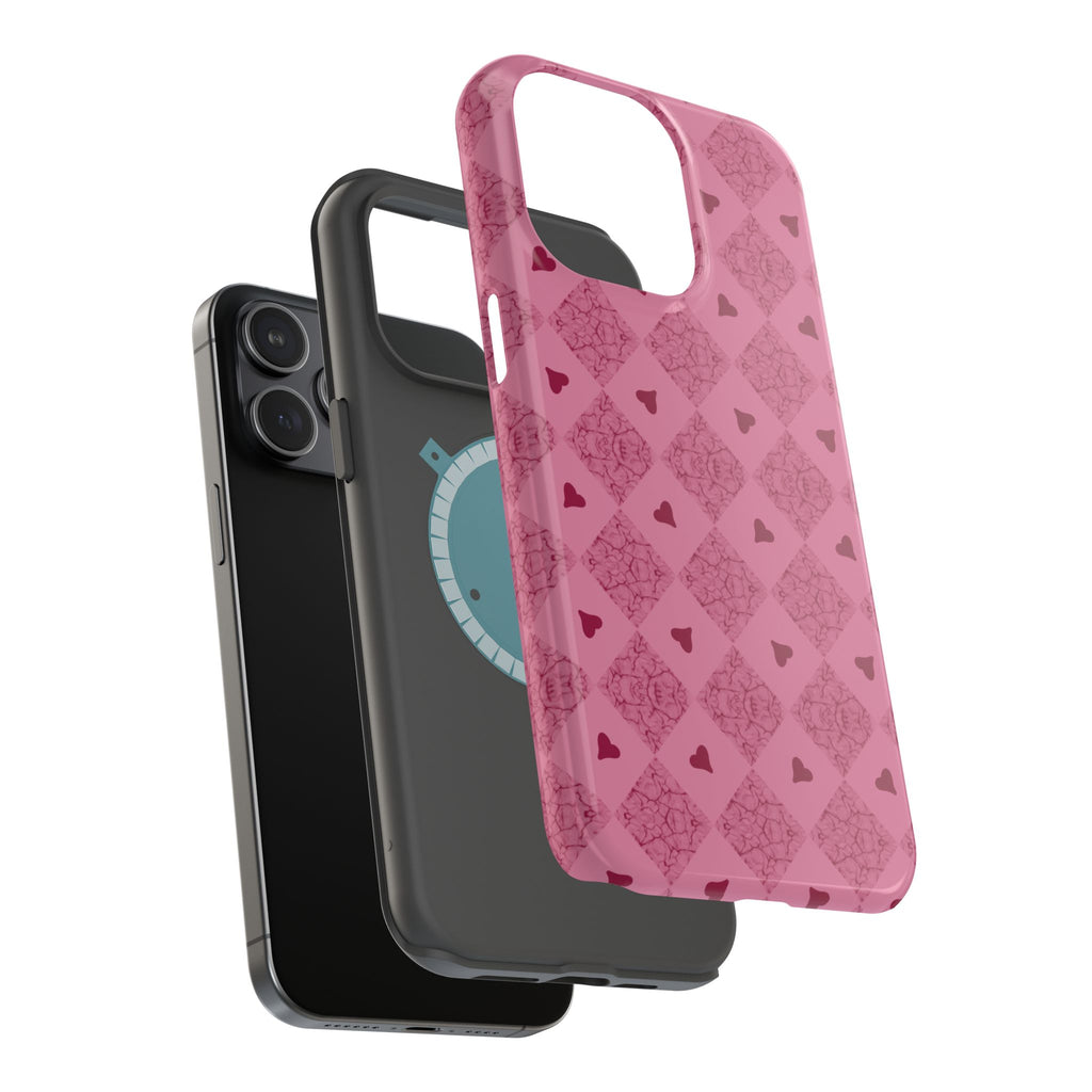 Pink Vintage Hearts Magnetic Impact-Resistant Phone Case