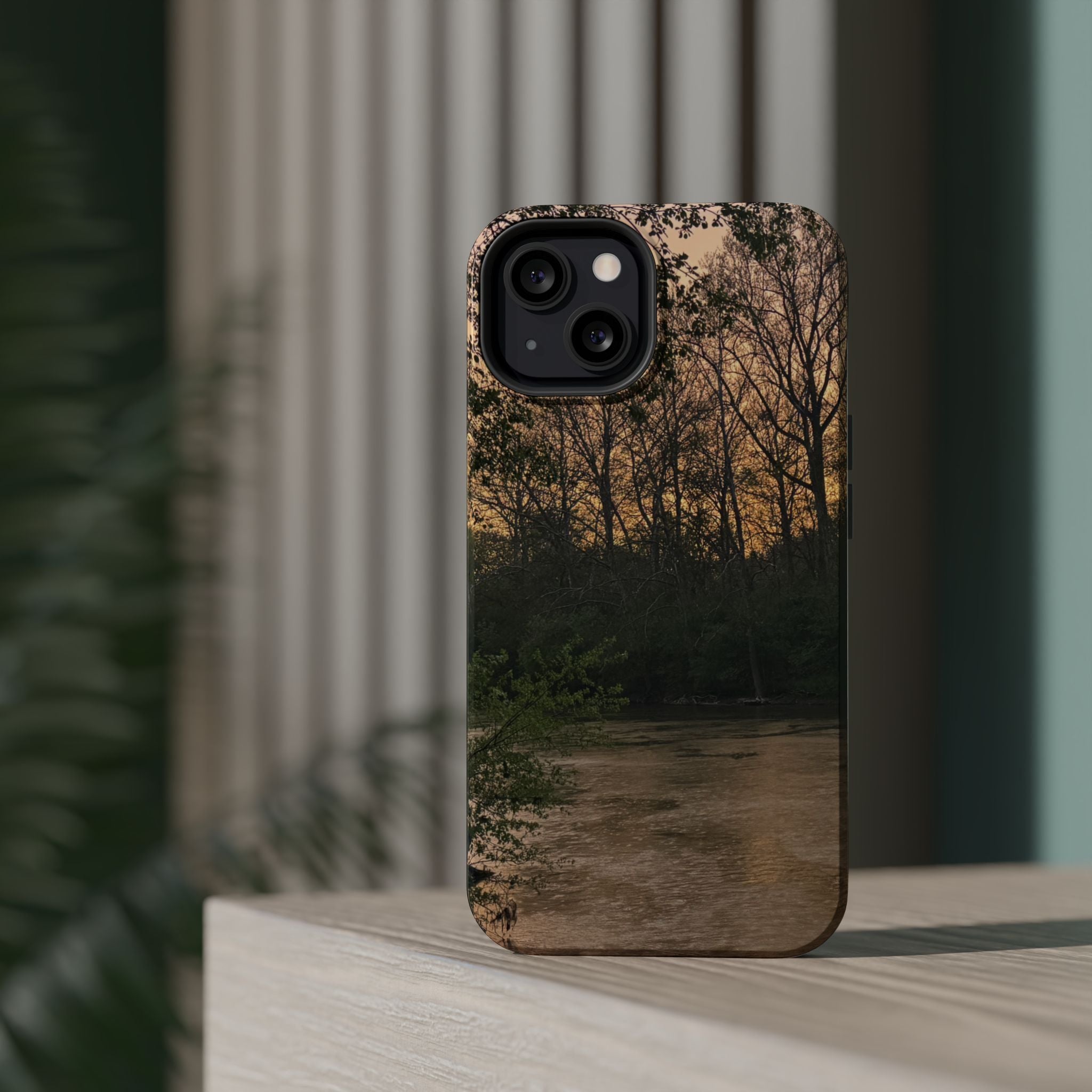 Nature River Sunset Phone Case — Magnetic Impact‑Resistant