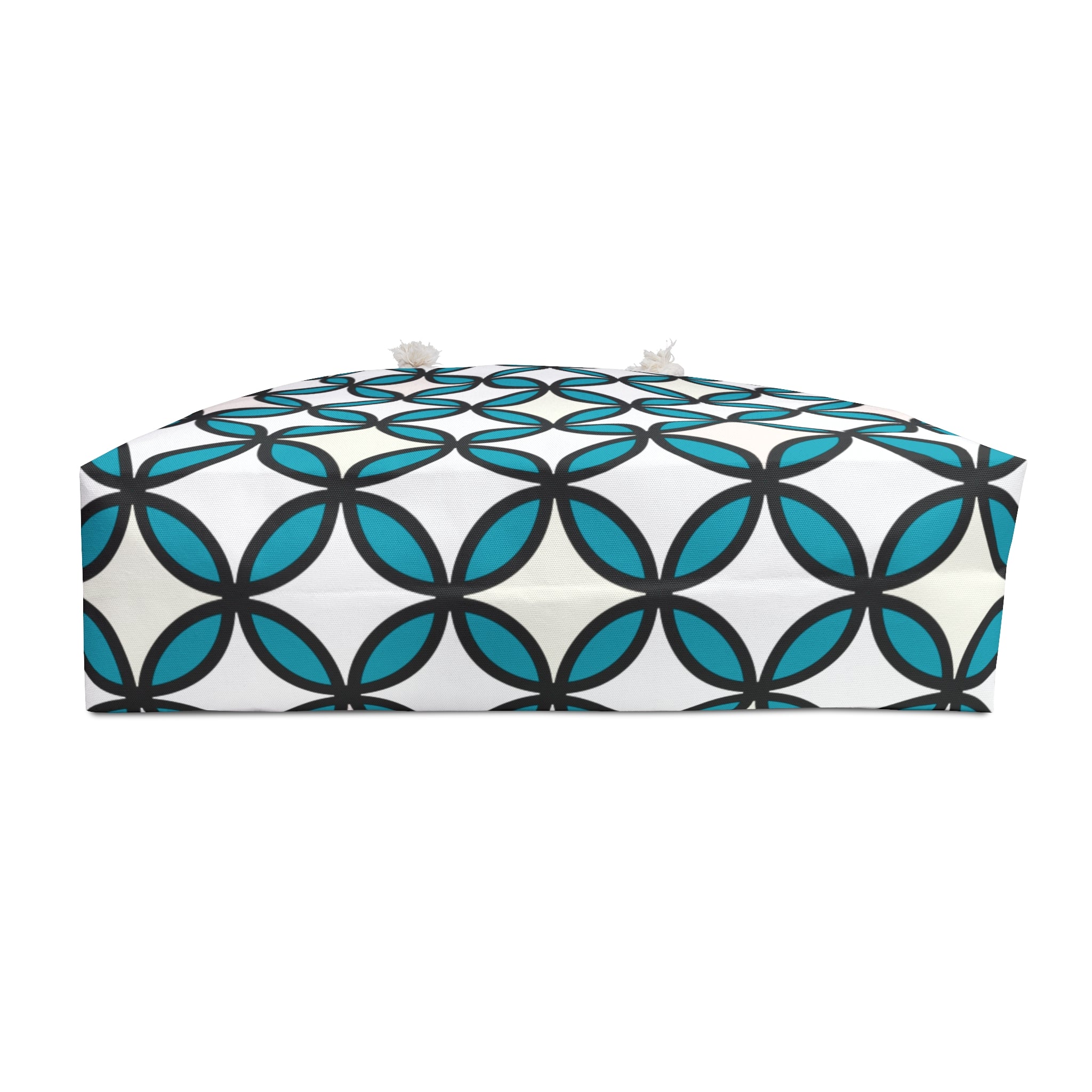 Teal Geometric Circle Weekender Bag — Stylish Travel Tote for Weekend Getaways