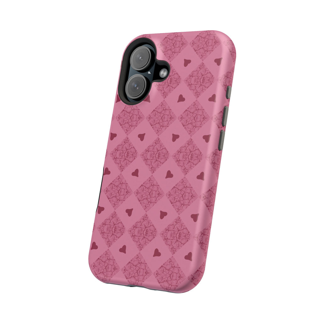 Pink Vintage Hearts Magnetic Impact-Resistant Phone Case