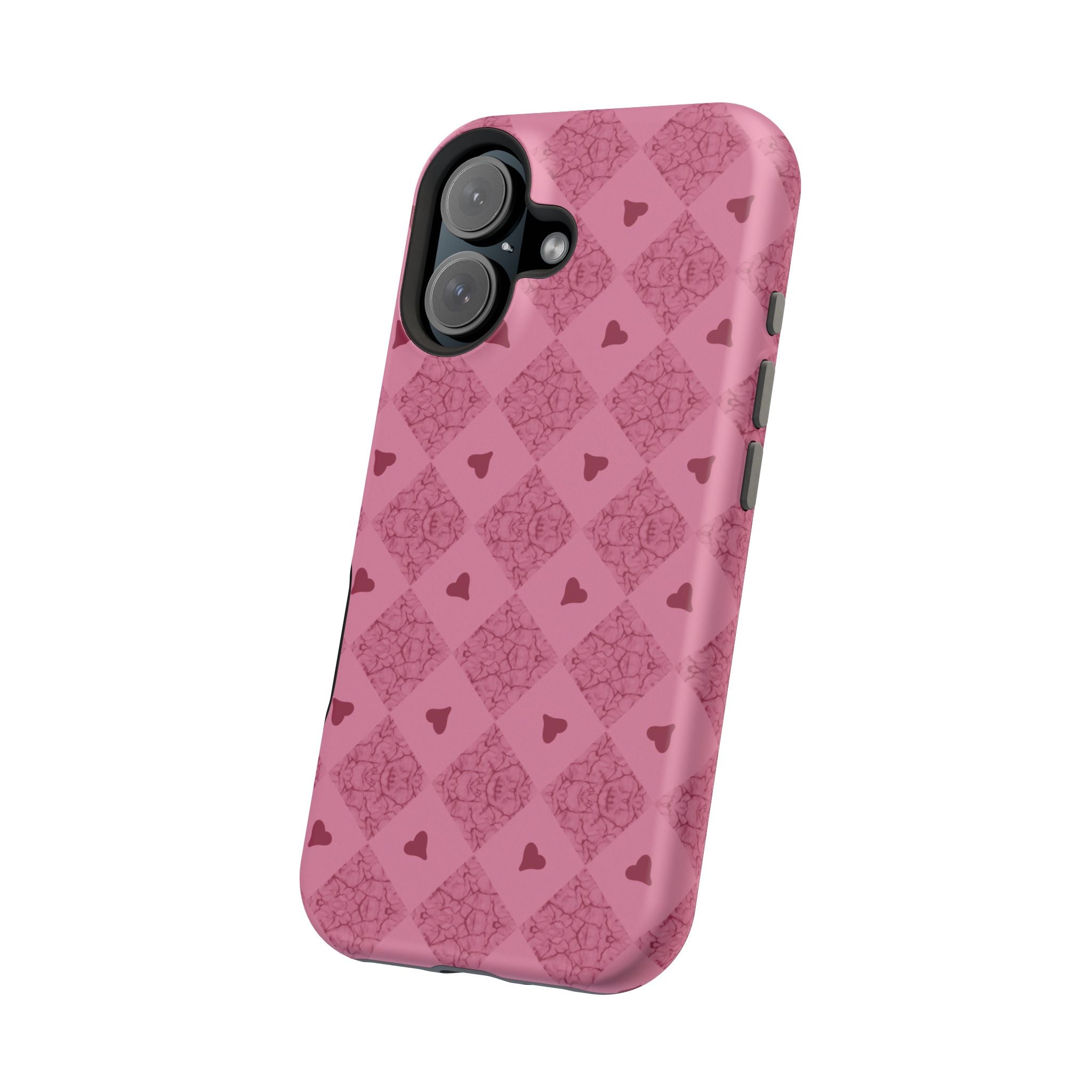Pink Vintage Hearts Magnetic Impact-Resistant Phone Case