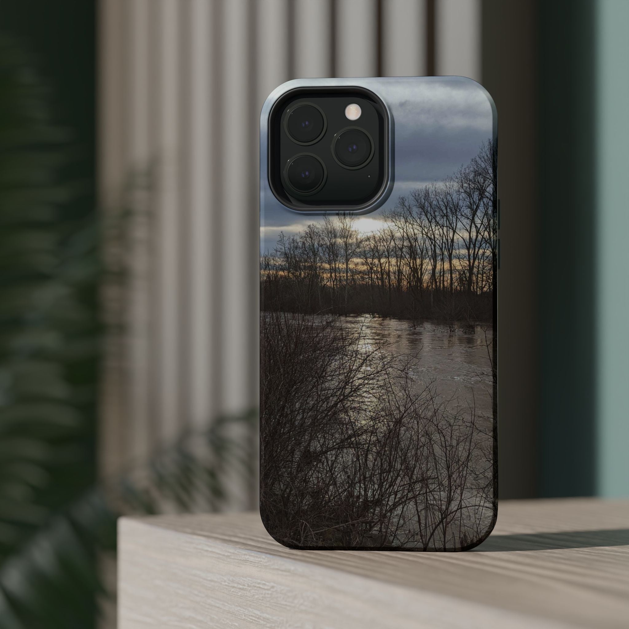 Phone Case — Moody Winter River Landscape Magnetic Impact-Resistant Case
