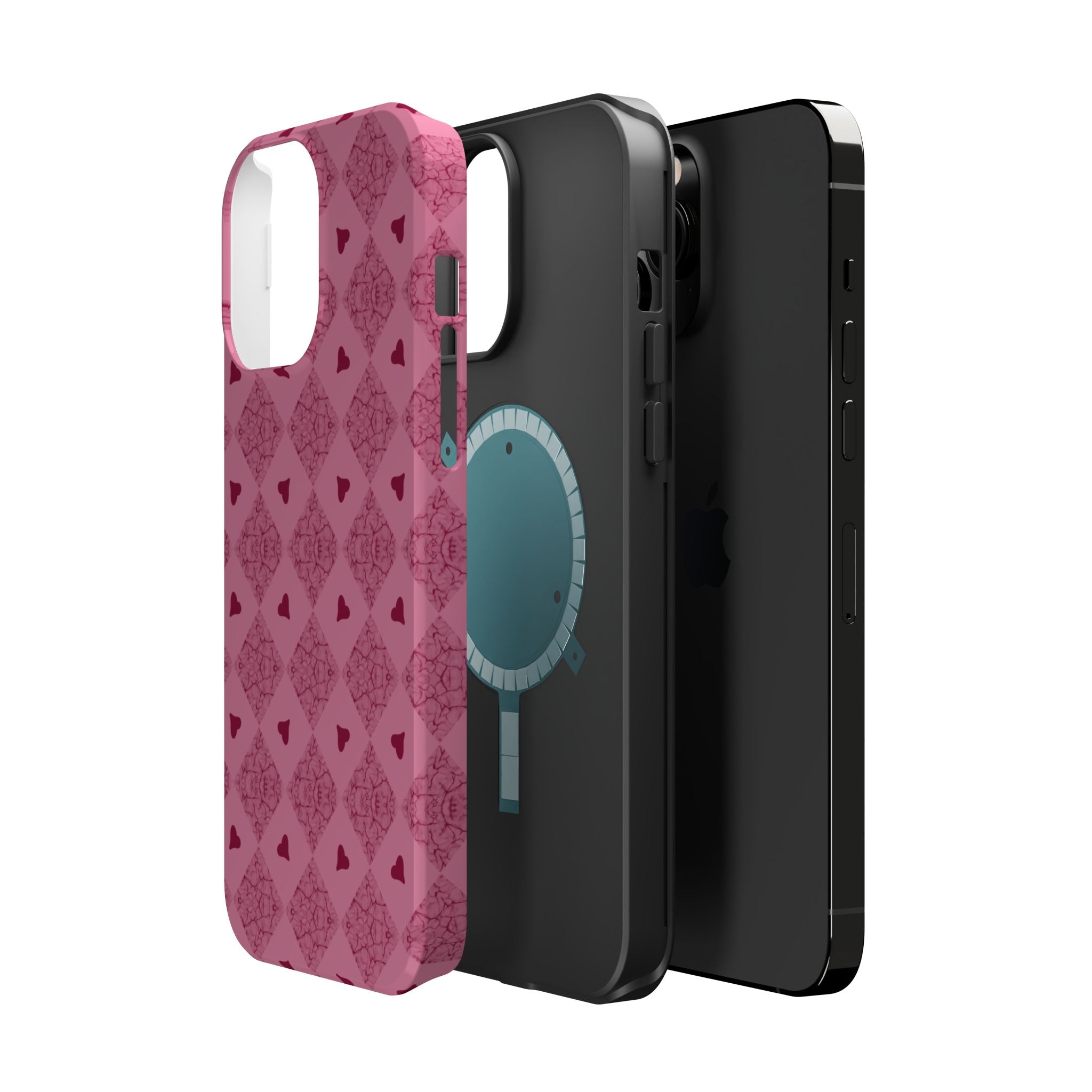 Pink Vintage Hearts Magnetic Impact-Resistant Phone Case