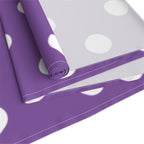 Purple White Polka Dot Table Runner — Cotton-Poly Decorative Accent for Dining, Parties & Easter