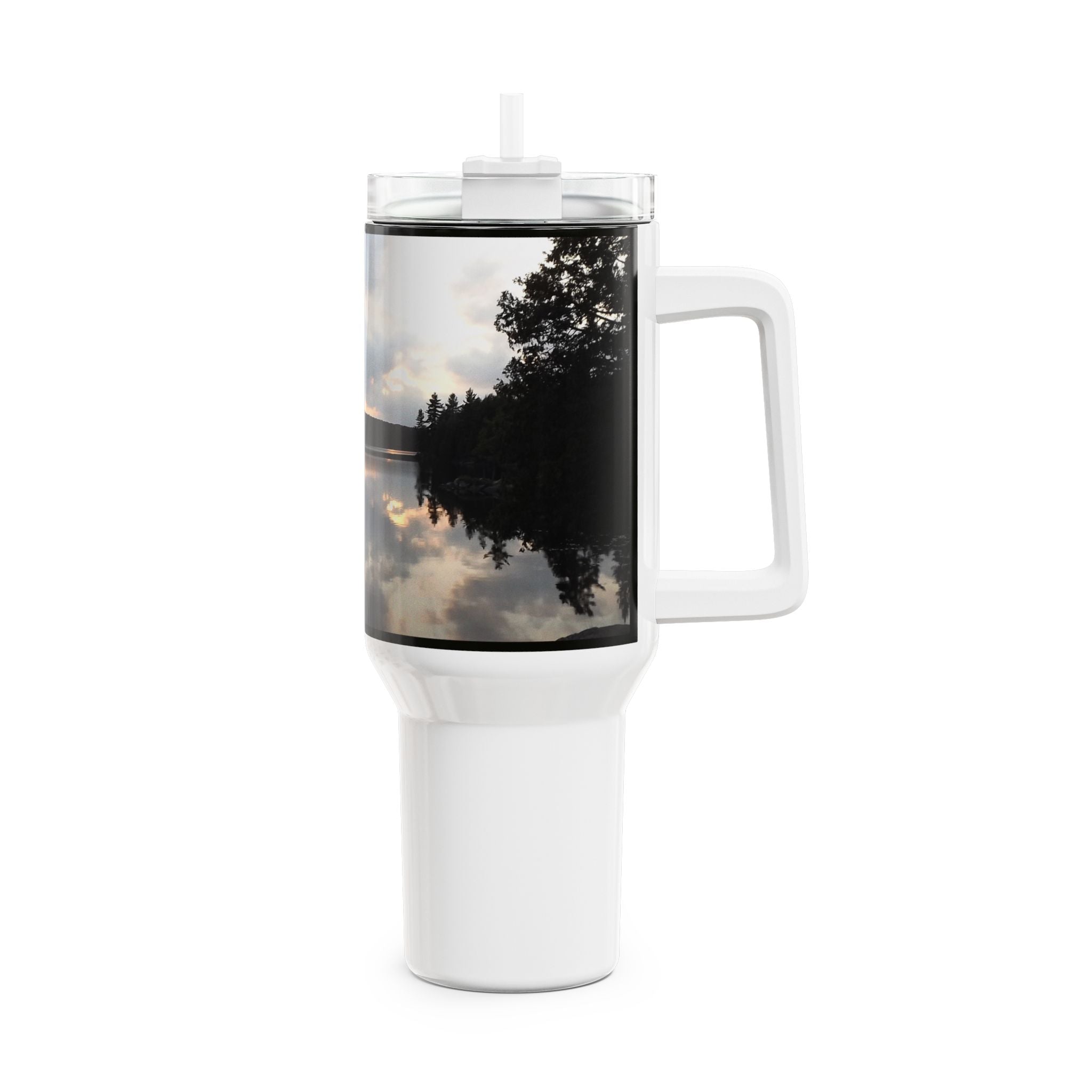 40oz Scenic Algonquin Provincial Park Lake Tumbler – Calm Sunset Reflection Travel Mug