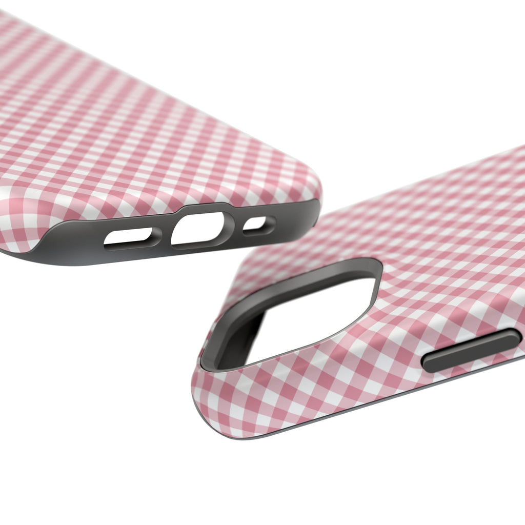 Pink Gingham Magnetic Impact-Resistant Phone Case