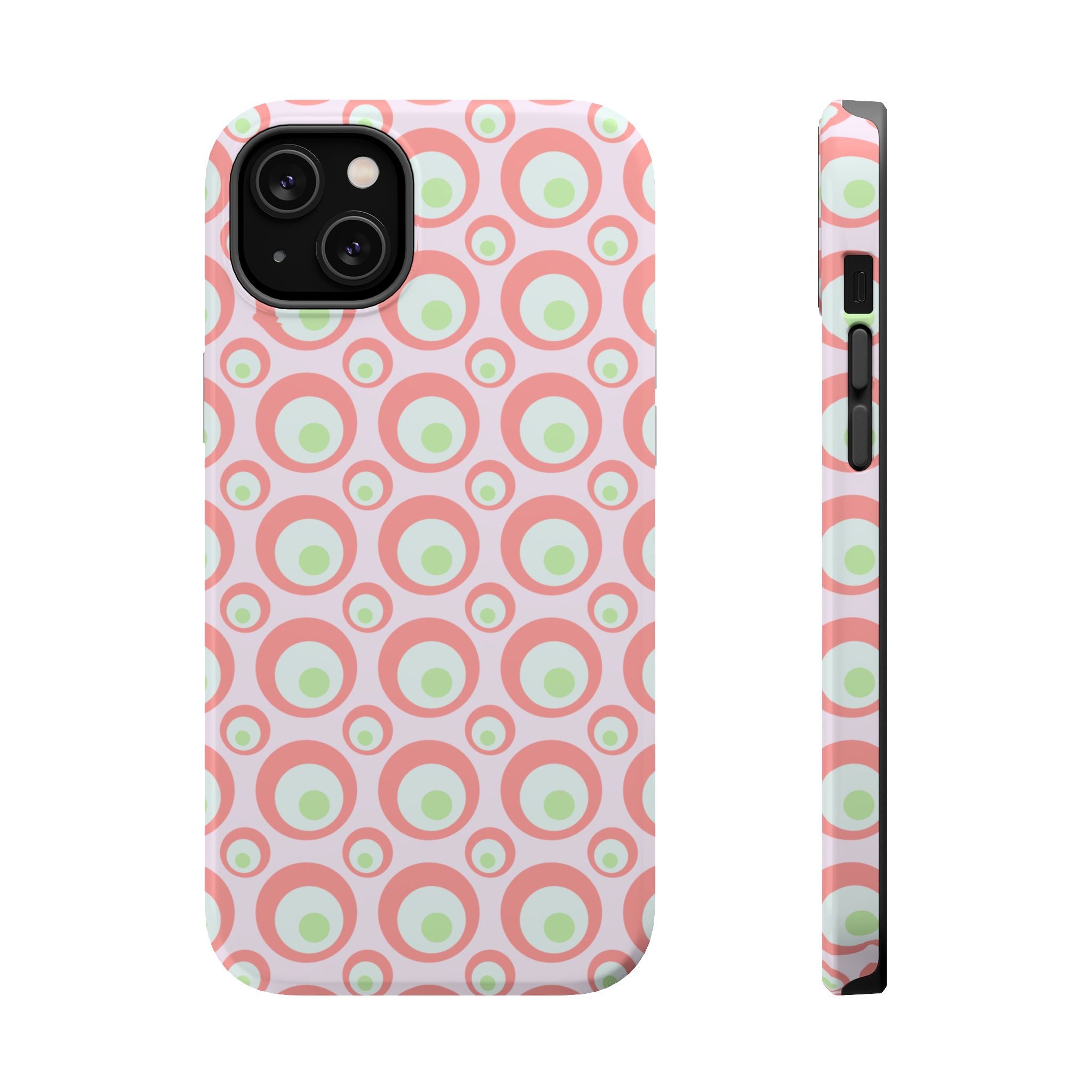 Pink Retro Circles Magnetic Impact-Resistant Phone Case