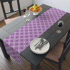 Purple Geometric Table Runner – Modern Circle Pattern Dining Decor