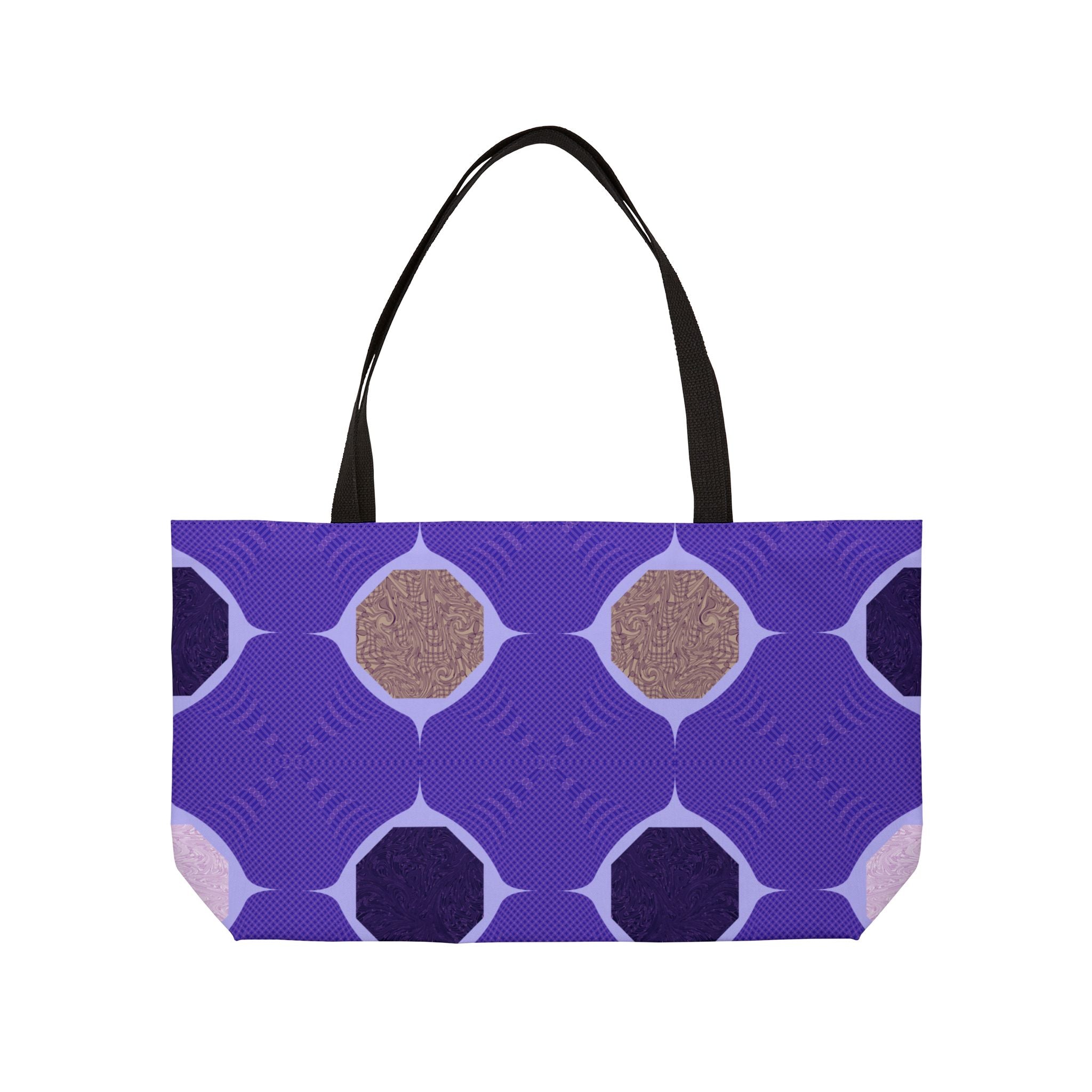 Weekender Tote Bag – Geometric Violet Pattern Travel Tote