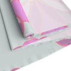 Pink Retro Floral Table Runner — Midcentury Flower Pattern Cotton-Poly Blend