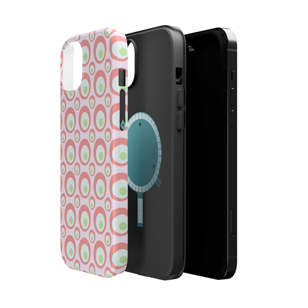 Pink Retro Circles Magnetic Impact-Resistant Phone Case