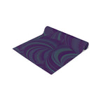 Purple Swirl Table Runner — Abstract Floral Pattern Dining Decor