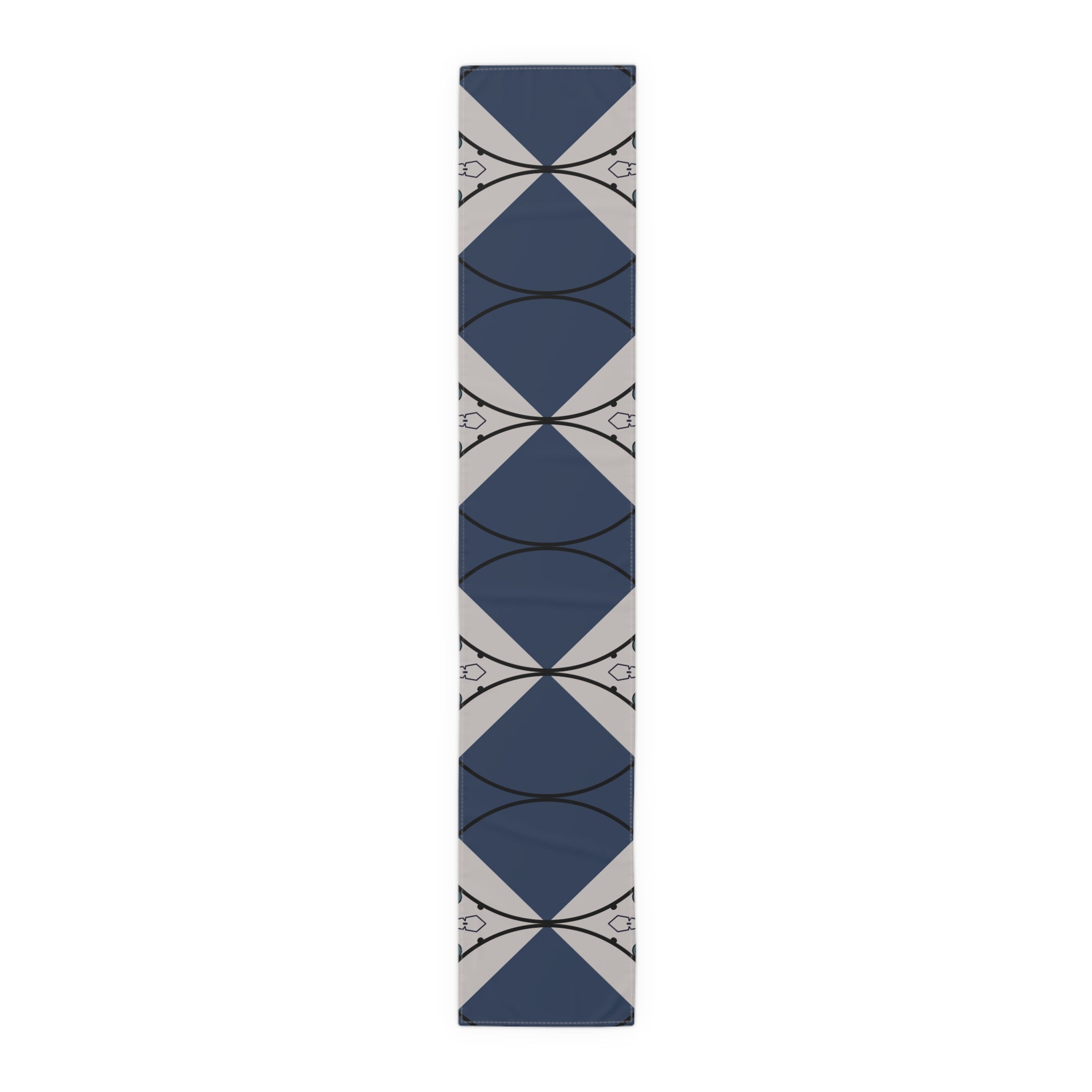 Geometric Navy Tile Table Runner
