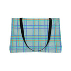 Blue Plaid Weekender Tote Bag – Lightweight Travel & Beach Carryall
