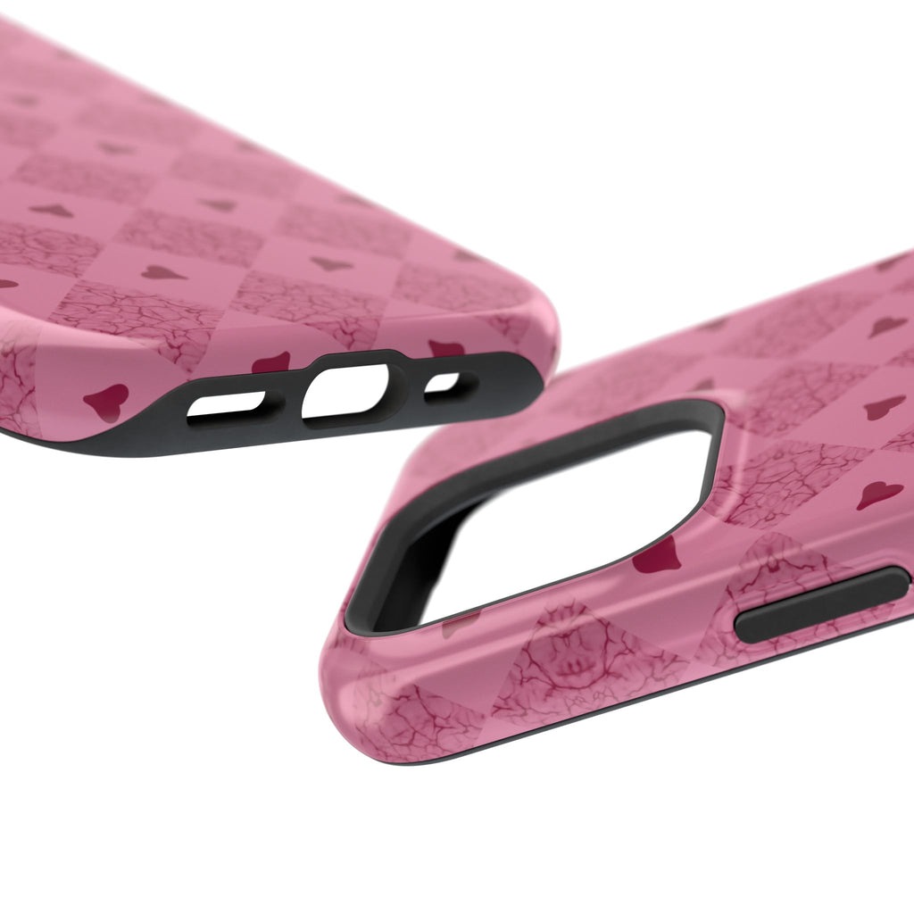 Pink Vintage Hearts Magnetic Impact-Resistant Phone Case