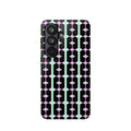 Geom Stripe Magnetic Phone Case — Black with Mint & Lavender Pattern
