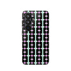 Geom Stripe Magnetic Phone Case — Black with Mint & Lavender Pattern