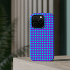 Phone Case — Blue & Purple Gingham Magnetic Impact-Resistant Case
