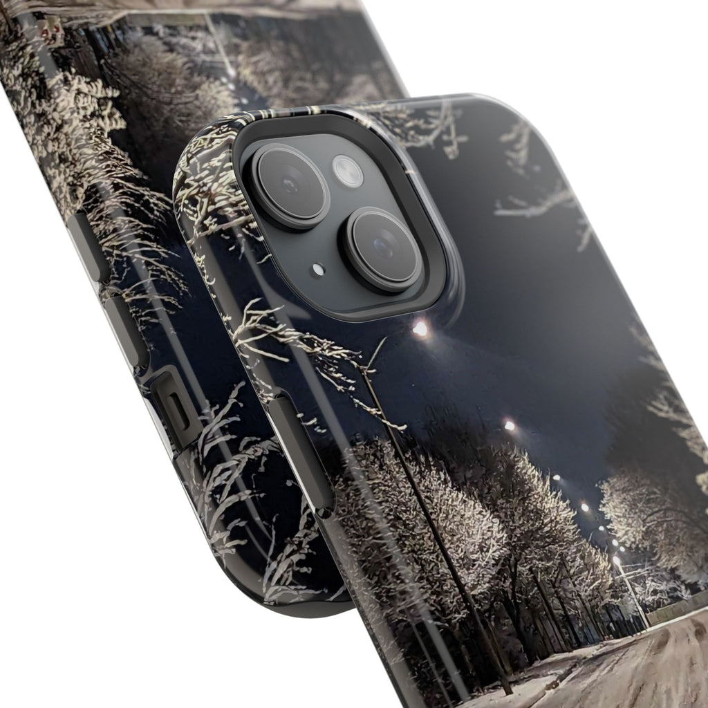 Winter Night Snow Road Magnetic Impact-Resistant Phone Case