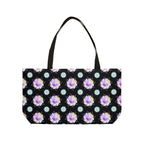 Weekender Tote Bag — Black Floral Kaleidoscope Pattern Beach & Travel Bag