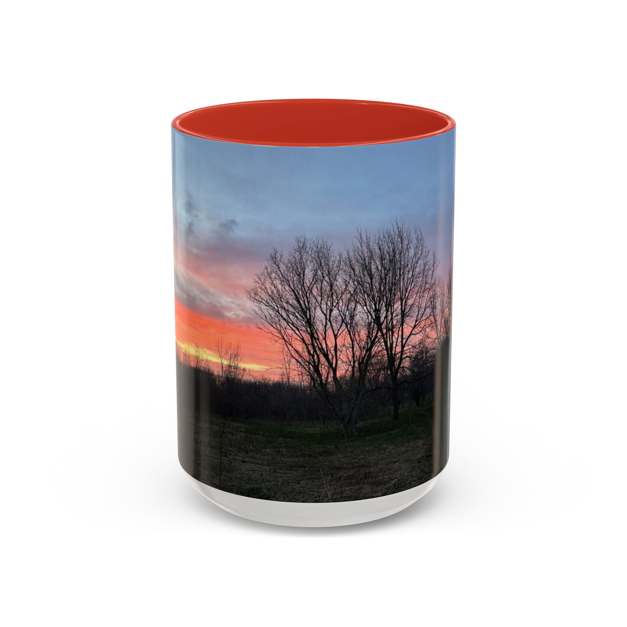 Sunset Silhouette In Derby, UK Coffee Mug — Scenic Tree Silhouette at Dusk (11/15oz)
