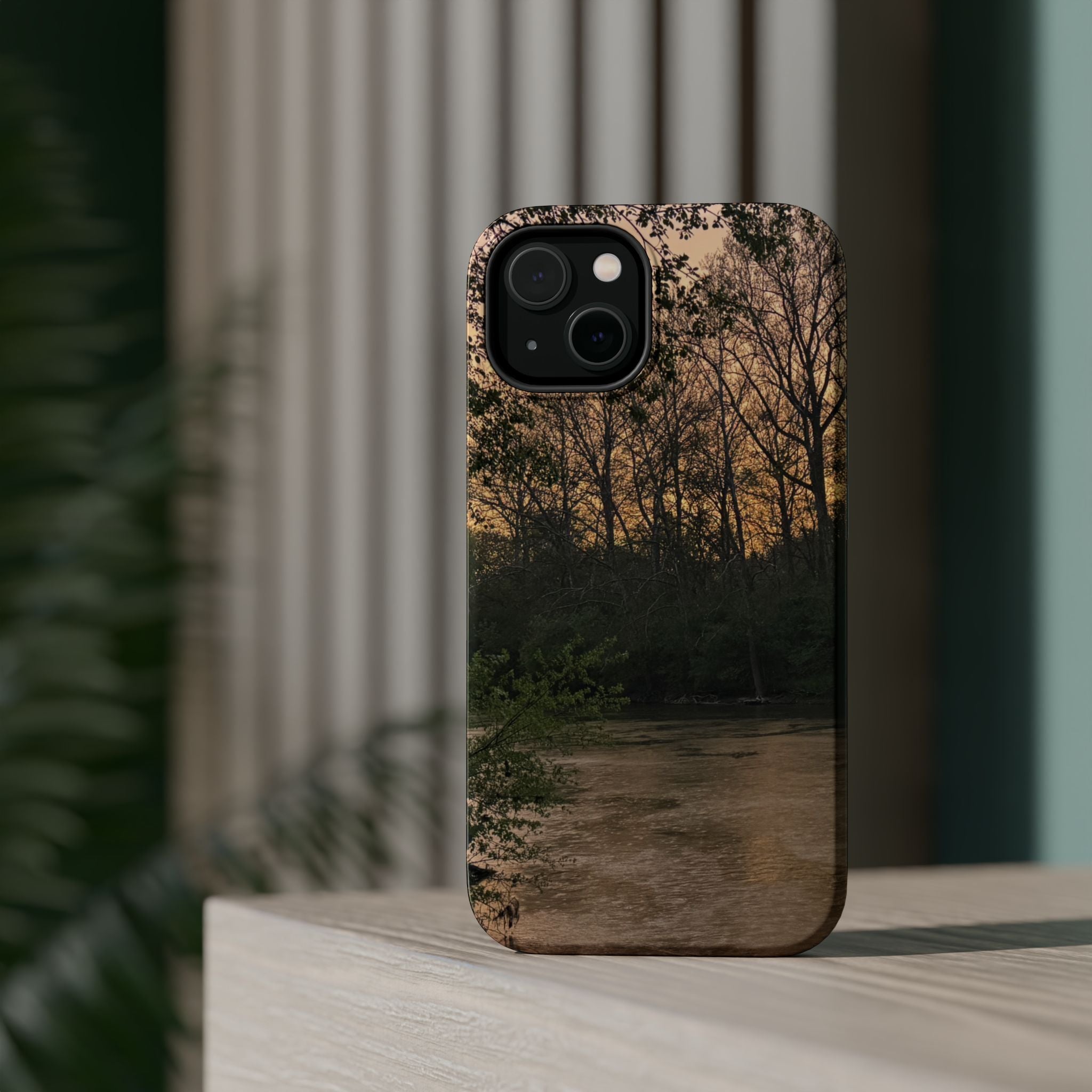 Nature River Sunset Phone Case — Magnetic Impact‑Resistant