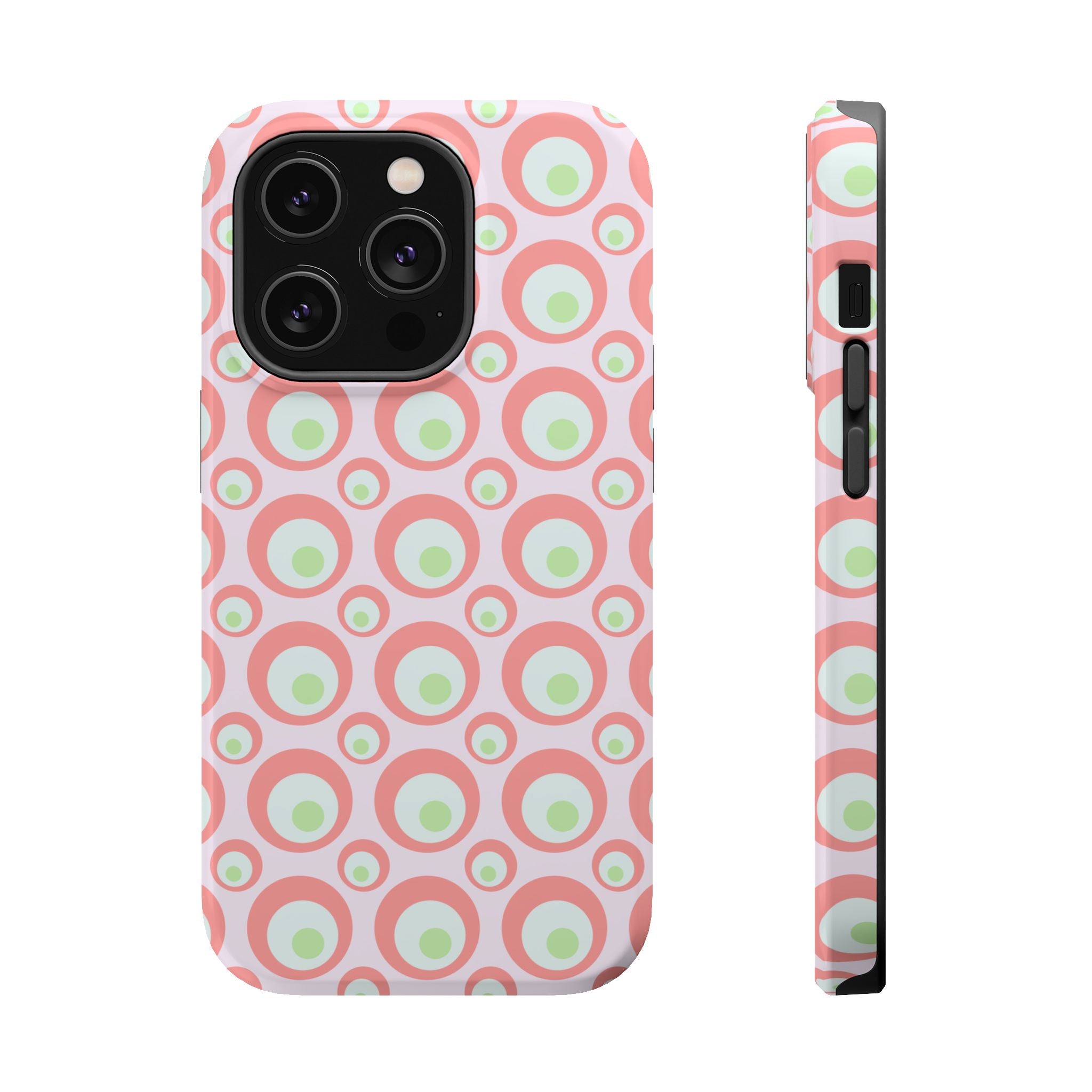 Pink Retro Circles Magnetic Impact-Resistant Phone Case