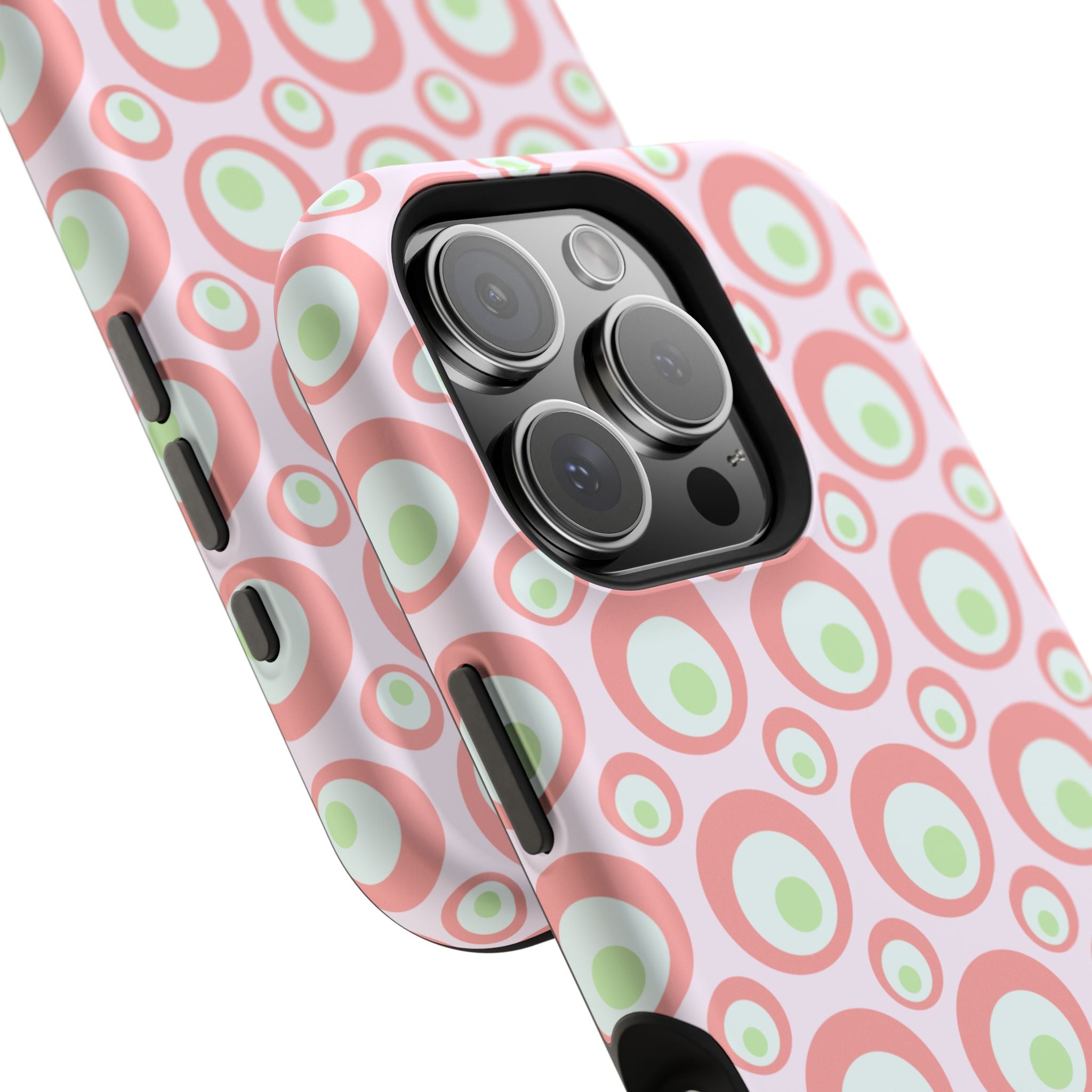 Pink Retro Circles Magnetic Impact-Resistant Phone Case