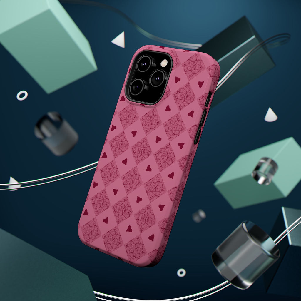 Pink Vintage Hearts Magnetic Impact-Resistant Phone Case
