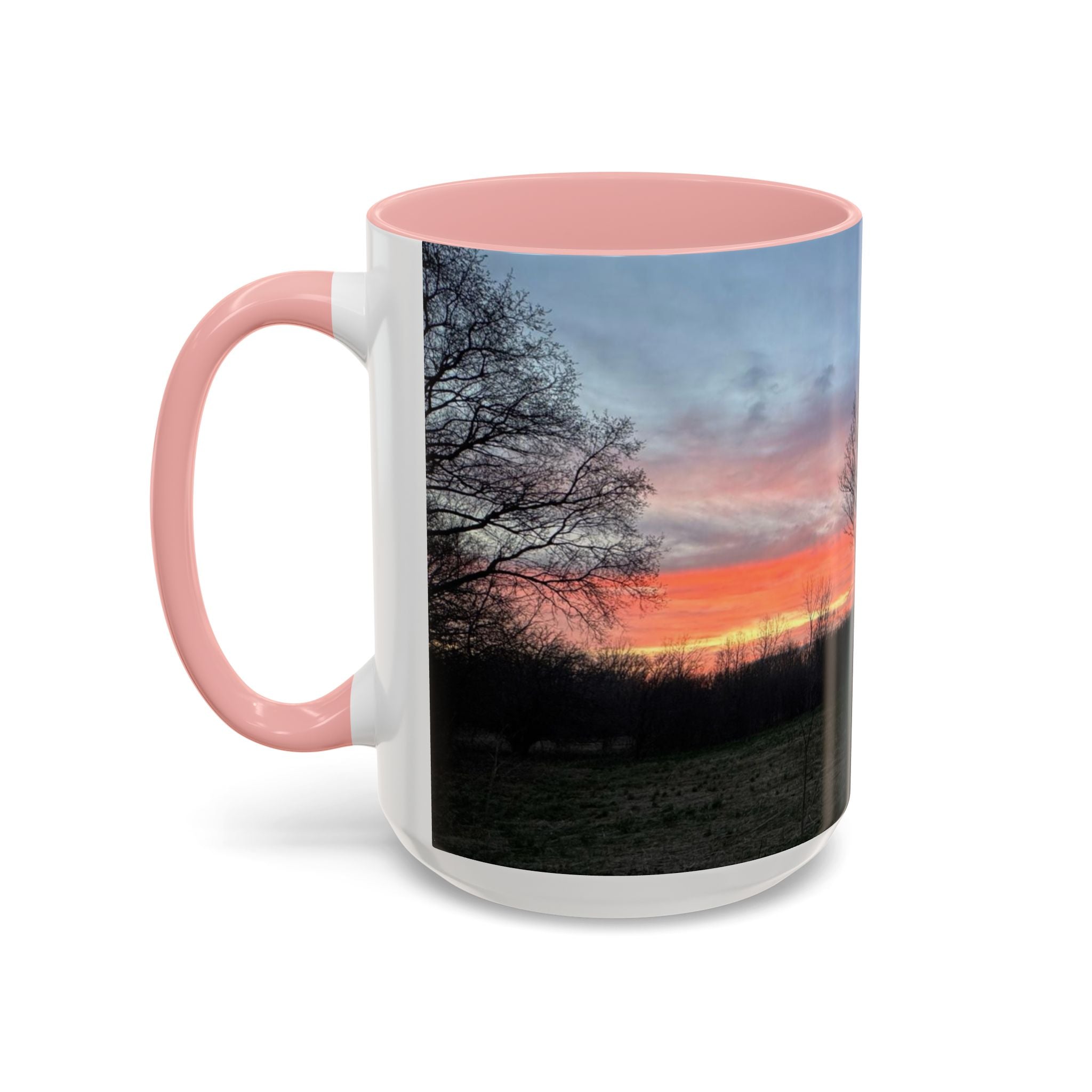 Sunset Silhouette In Derby, UK Coffee Mug — Scenic Tree Silhouette at Dusk (11/15oz)