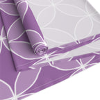 Purple Geometric Table Runner – Modern Circle Pattern Dining Decor