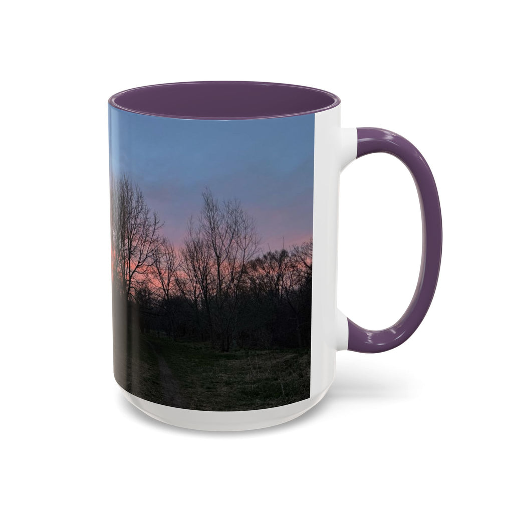 Sunset Silhouette In Derby, UK Coffee Mug — Scenic Tree Silhouette at Dusk (11/15oz)