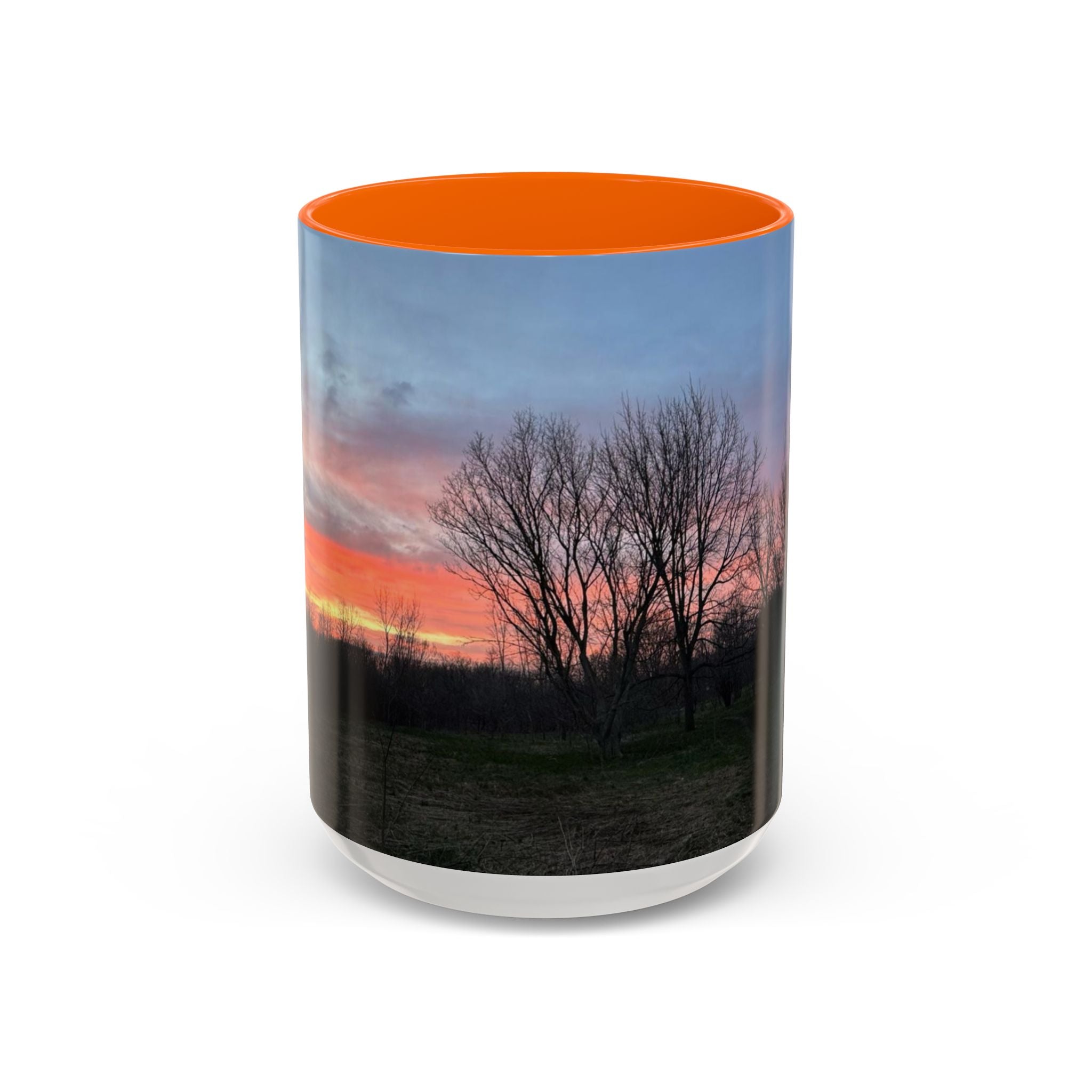 Sunset Silhouette In Derby, UK Coffee Mug — Scenic Tree Silhouette at Dusk (11/15oz)